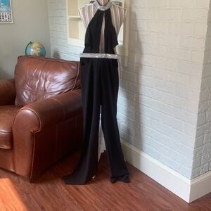 Shop 17 Rhinestone Collar Plunge Neckline Open sides “Revenge” Jumpsuit
